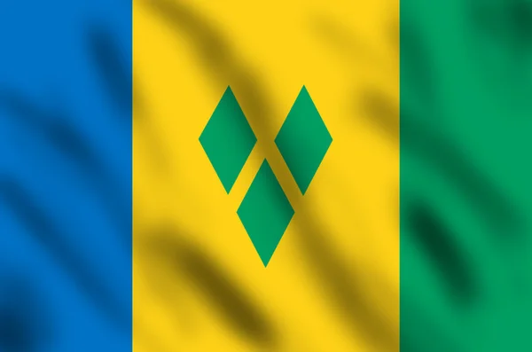 Saint Vincent és Grenadine-szigetek lobogója — Stock Fotó