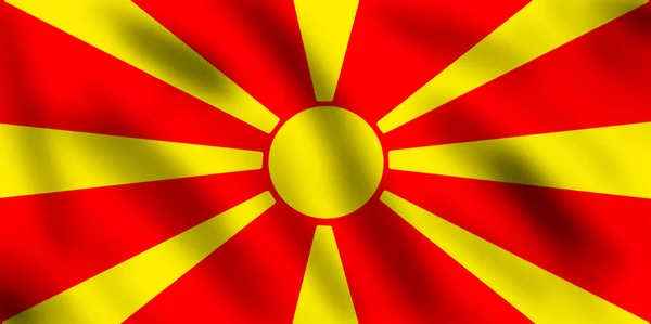 Makedoniens flagga — Stockfoto