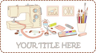 Craft and needlework set clipart