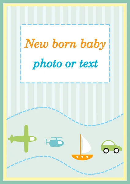 Tarjeta de llegada de bebé niño anuncio — Foto de Stock
