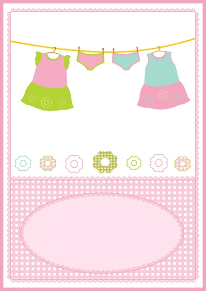아기 소녀 드레스 카드 — 스톡 사진