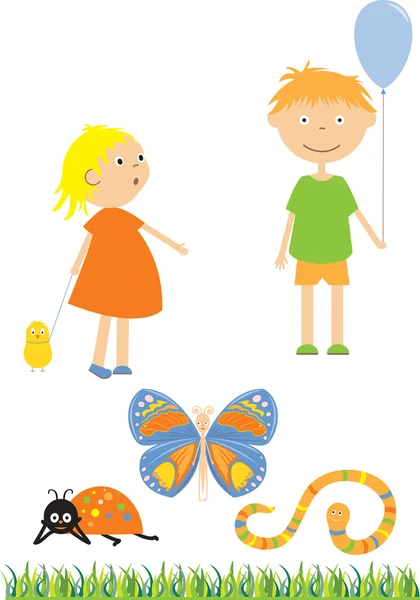 Kinderen en insecten — Stockfoto