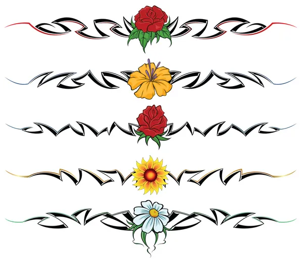 Çiçek tribal tattoo — Stok Vektör