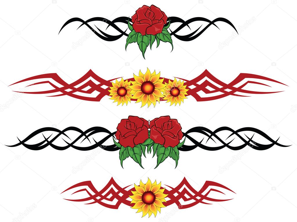 Flower tribal tattoo