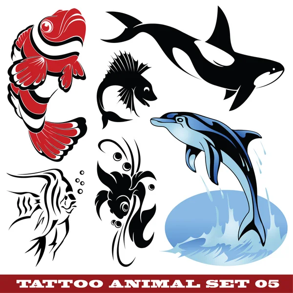 Tatuering fisk — Stock vektor