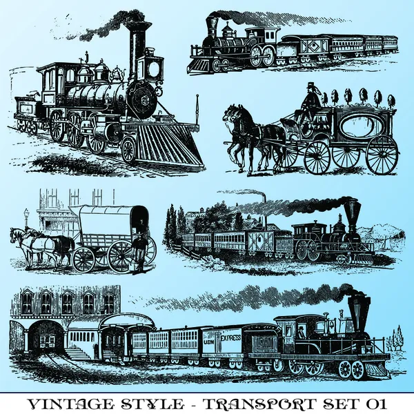 Transporte antiguo — Vector de stock