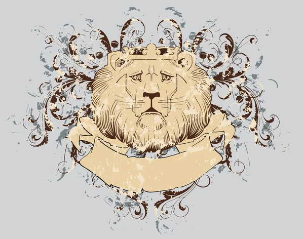 Camiseta de león vector — Vector de stock