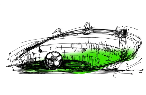 在一个足球上草绘 — 图库照片