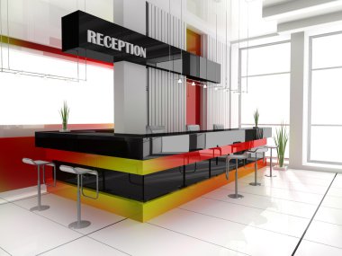 Reception in hotel clipart