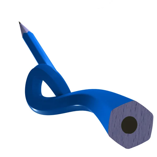 Синий изогнутый карандаш — стоковое фото