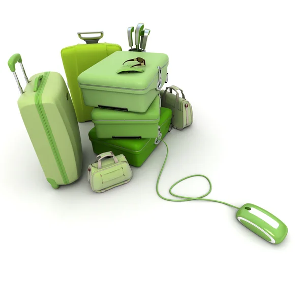 Elektroniczne zameldowanie w zielonej — Zdjęcie stockowe