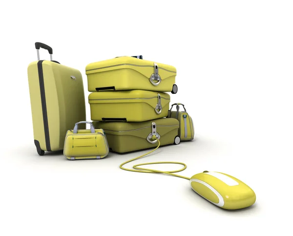 E-travel в желтом — стоковое фото