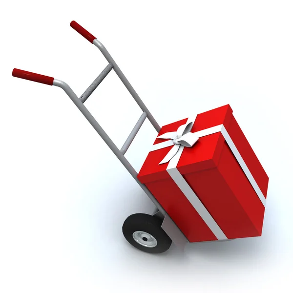 Große rote Geschenkbox — Stockfoto