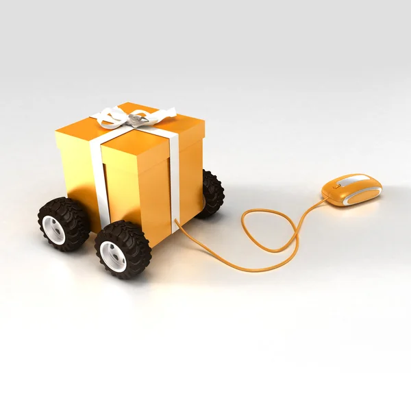 Gift shopping in orange — Stock Photo, Image