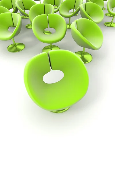 Green flower-like chairs — Stock Photo, Image