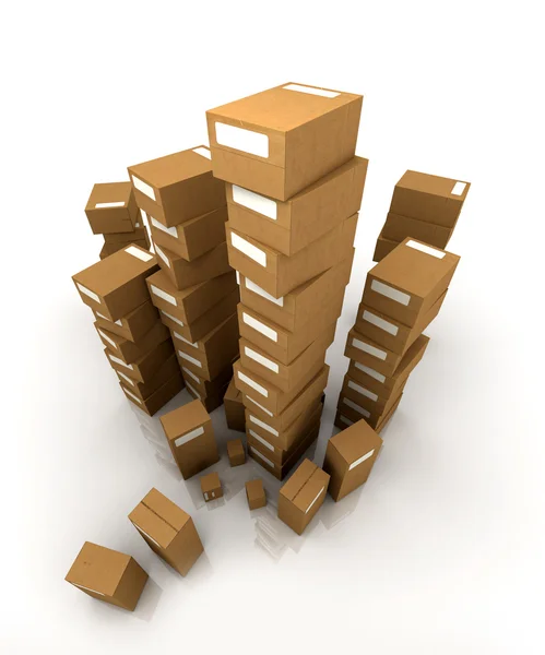 Montón enorme de cajas de cartón — Foto de Stock