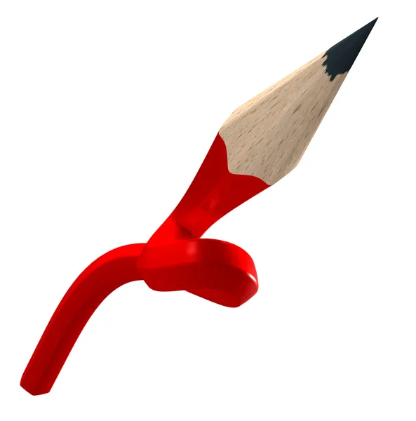 Knotted red pencil — Stock Photo, Image