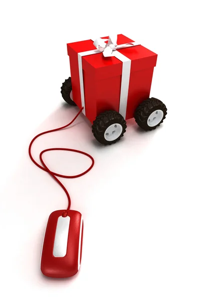 Motorized gift box connected — Stock Photo, Image