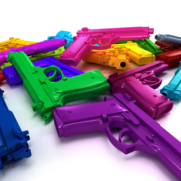 Multicolored guns — Stock Photo, Image