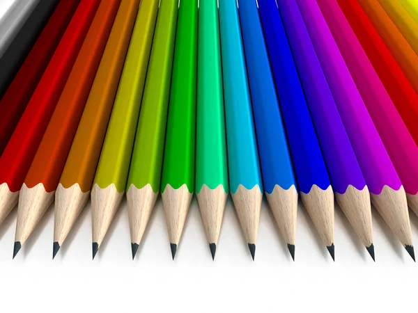 Different colored pencils vertical — Stock Photo, Image