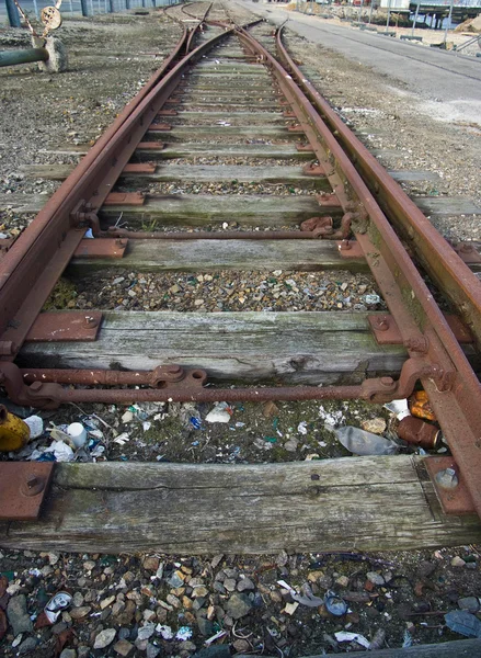 Oude railroad tracks — Stockfoto