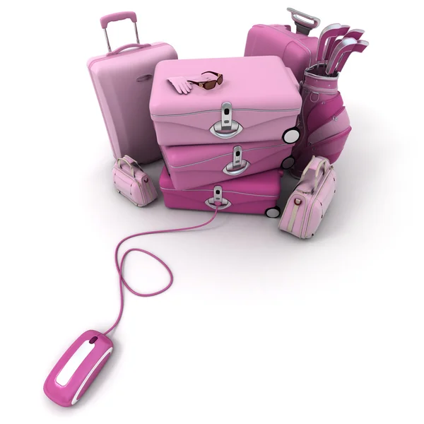 Online check-in in pink