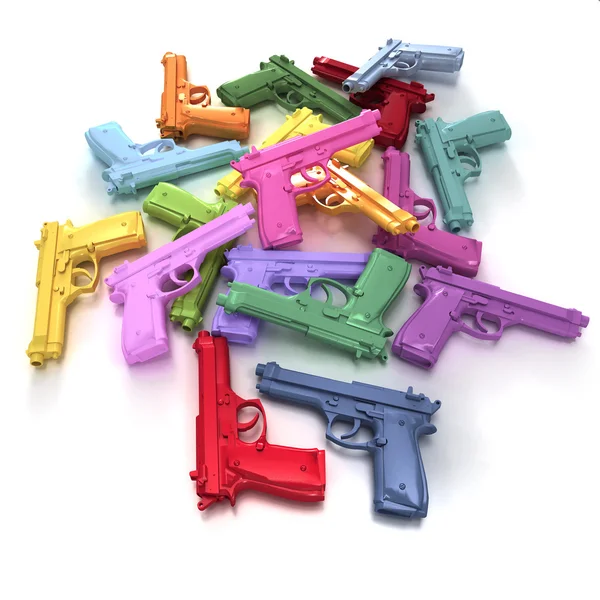 Pastel colored guns — Stock Photo, Image