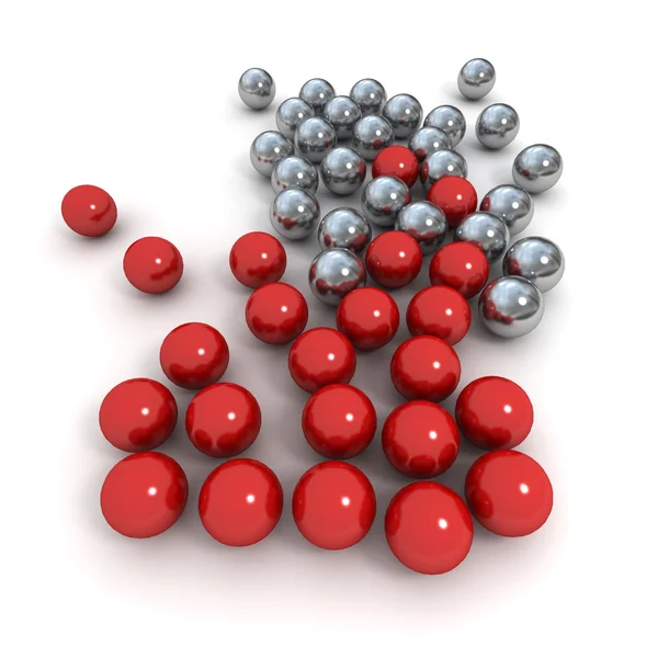 Червоні та срібні кульки — стокове фото