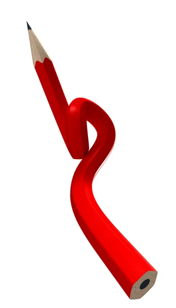 Červená kroucená tužka — Stock fotografie