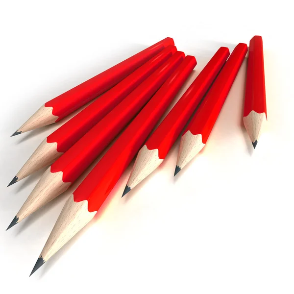 Lápices rojos con punta negra —  Fotos de Stock