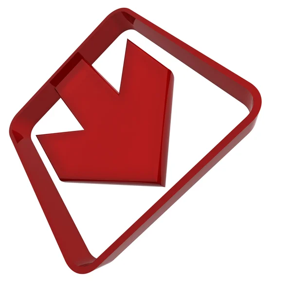 Red plastic arrow — Stock Photo, Image