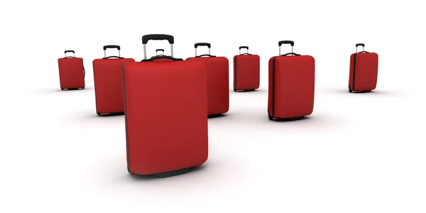 Trolley rosso valigie — Foto Stock