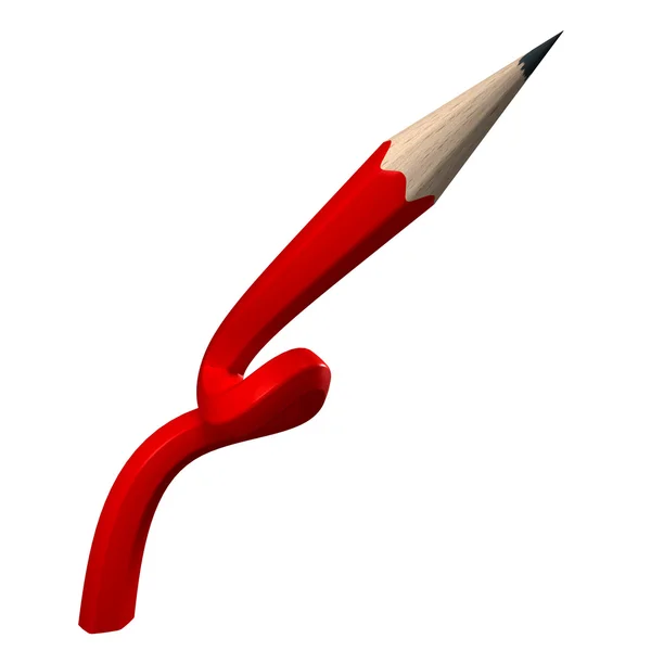 Kırmızı kalem bükülmüş — Stok fotoğraf