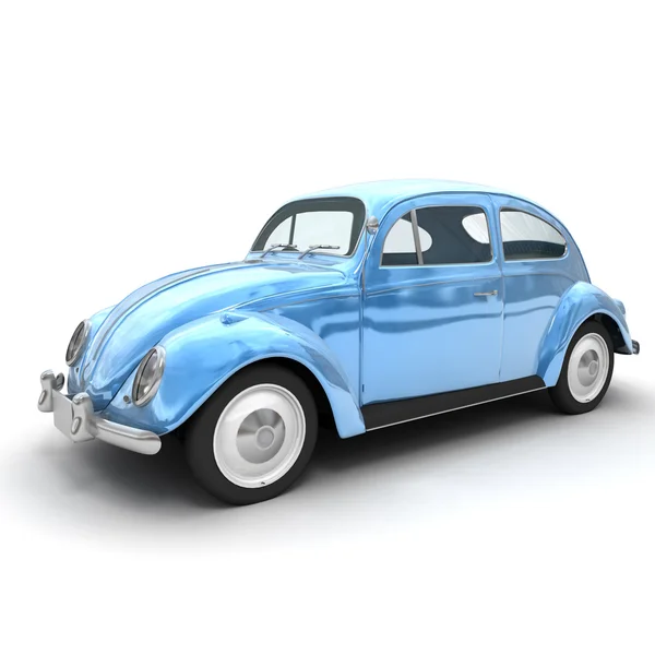 Shinny blue European vintage car — Stock Photo, Image