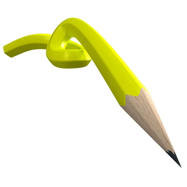 Yellow twisted pencil — Stock Photo, Image