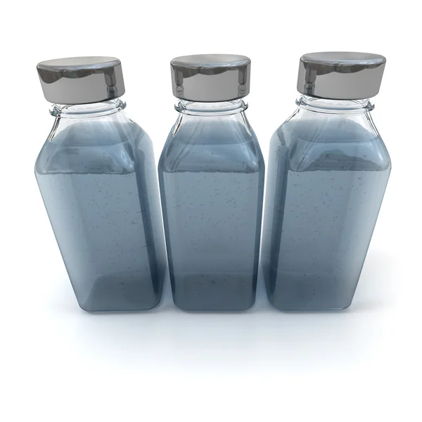 Trio of blue bottles — Stock Photo, Image