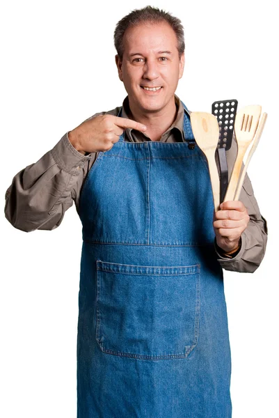 Cook and his tools Stock Image