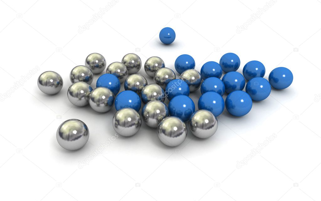 Blue metallic marbles
