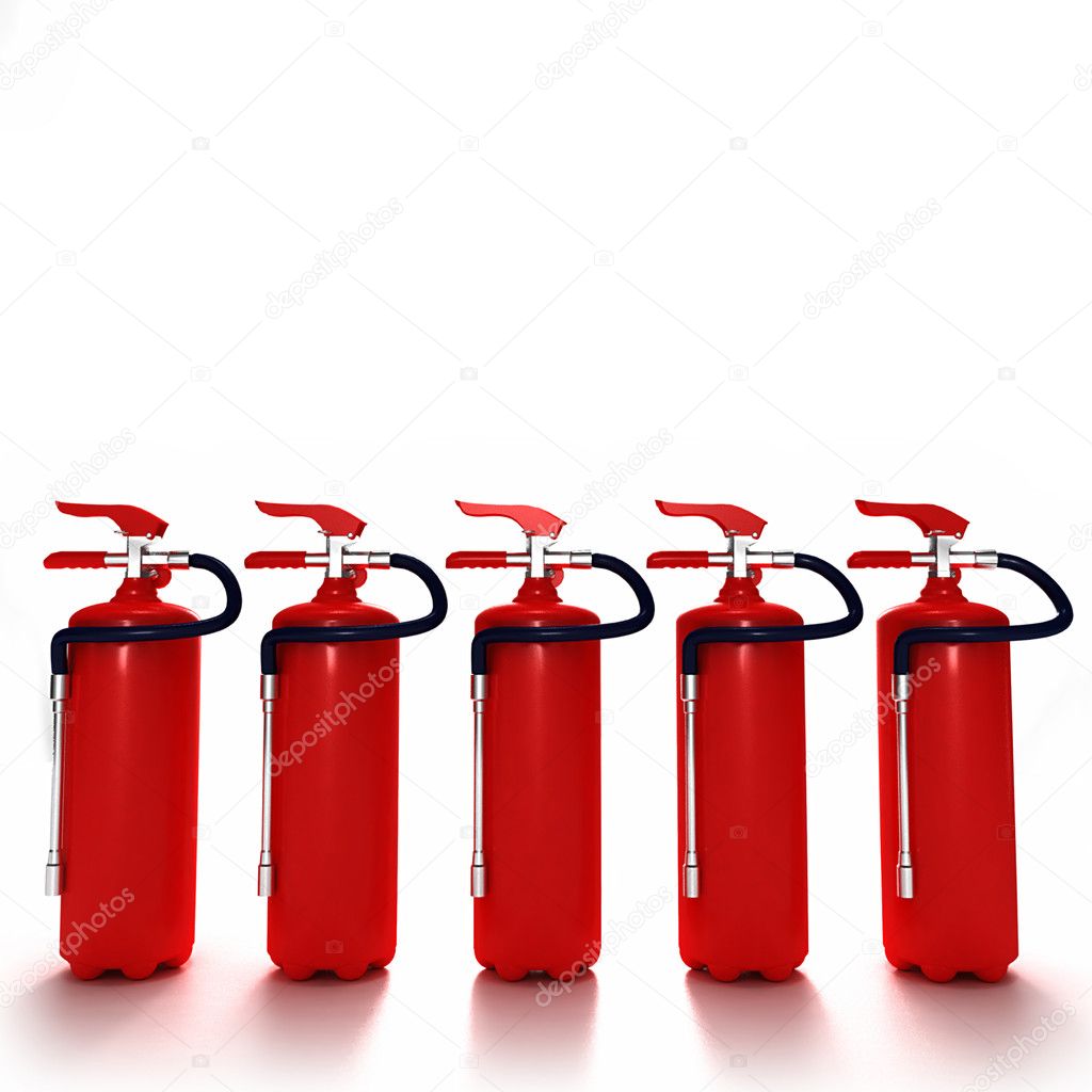 Line of fire extinguishers 2