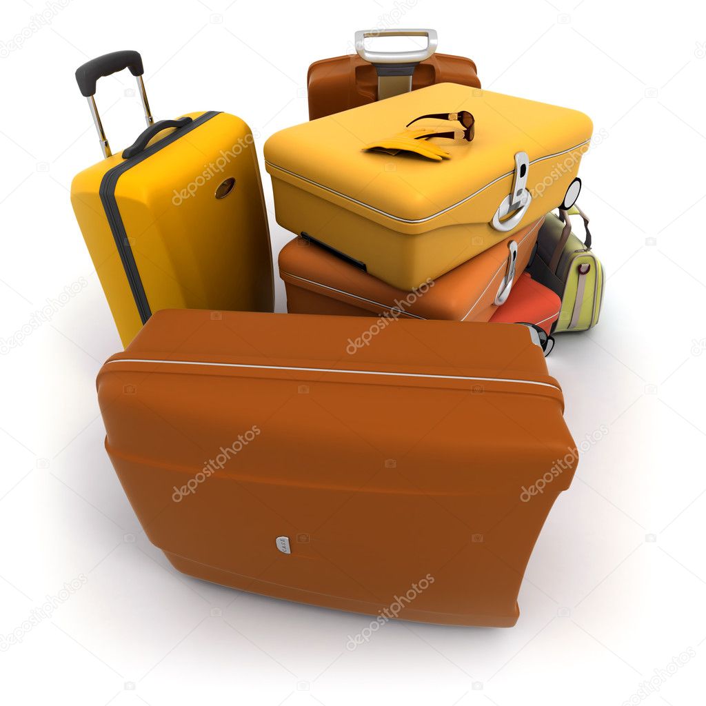 Luggage kit in ochre shades