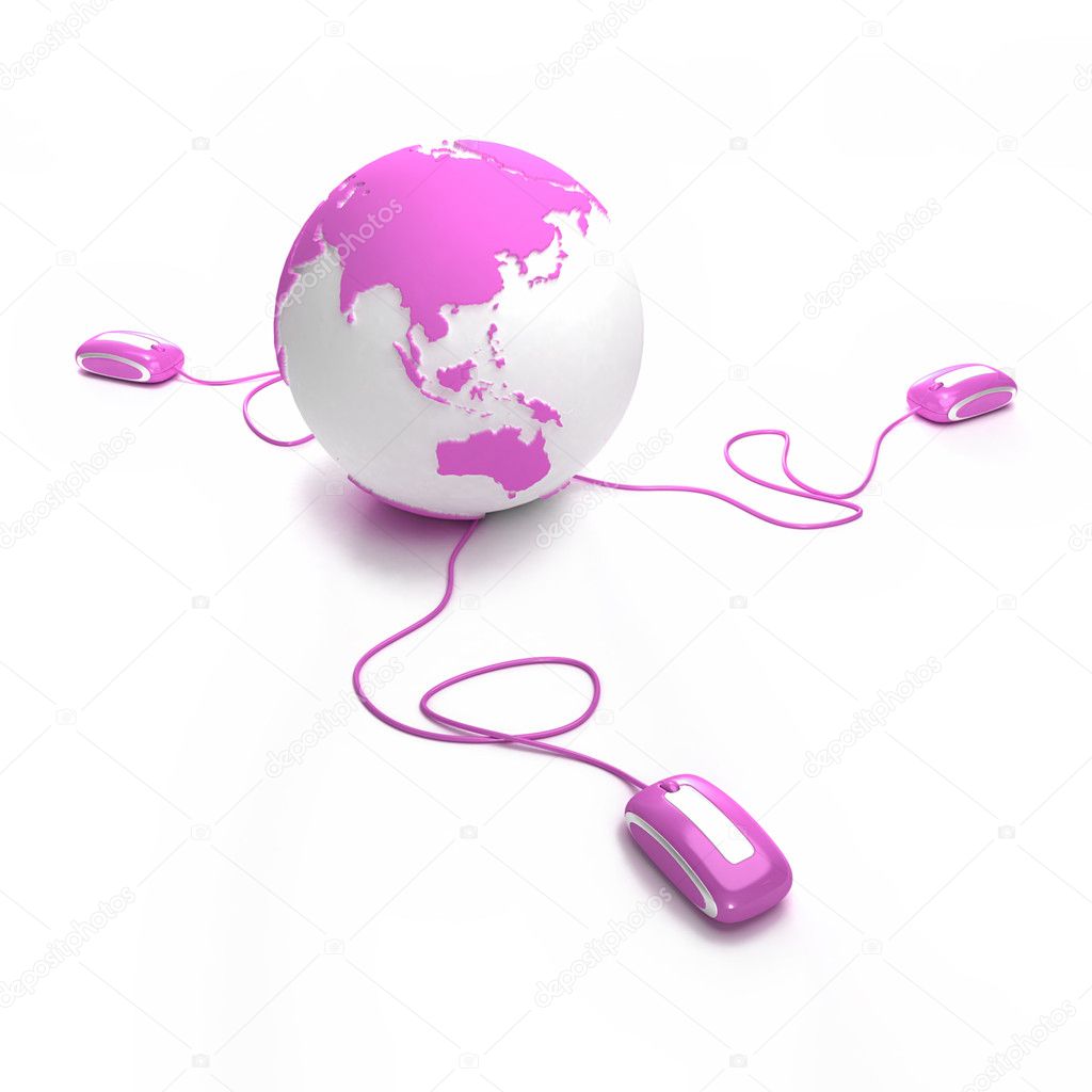 Pink global communications Asia oriented