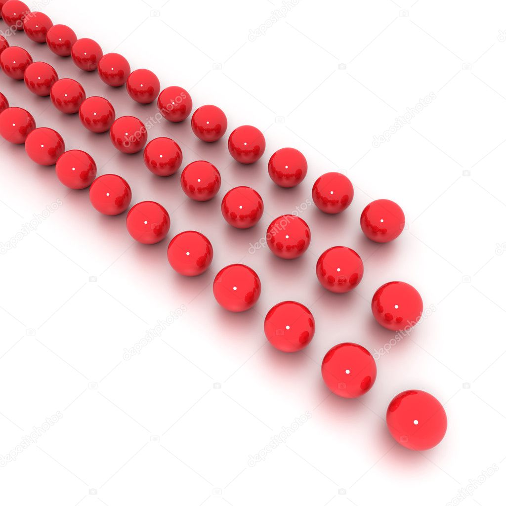 Red lines of billiard balls