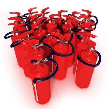 Group of fire extinguishers clipart