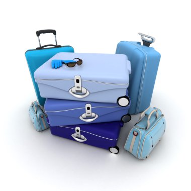 Luggage in blue