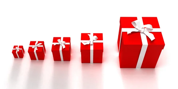 Gift boxes crescendo — Stock Photo, Image