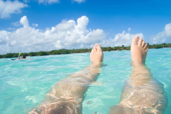 Floating in the lagoon — Stock Photo, Image