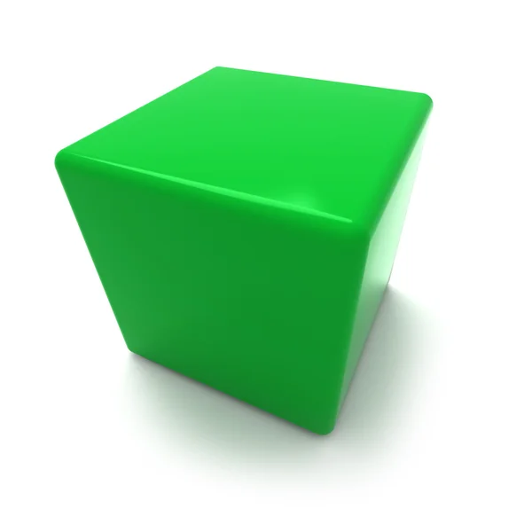 Зеленый куб — стоковое фото