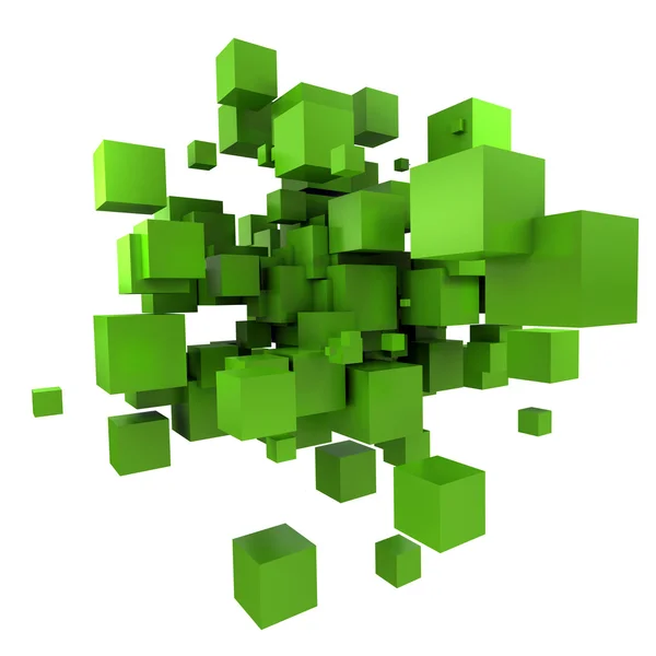 Grön kubik bakgrund — Stockfoto