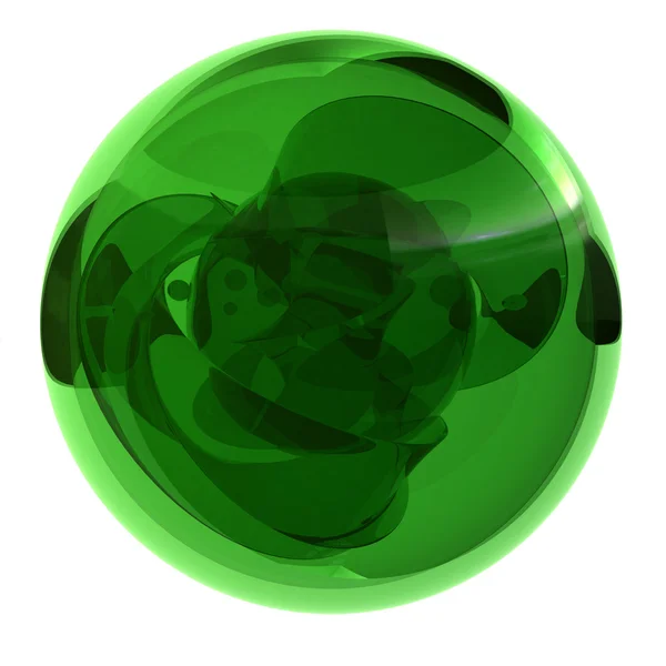 Zöld kristálygömb — Stock Fotó