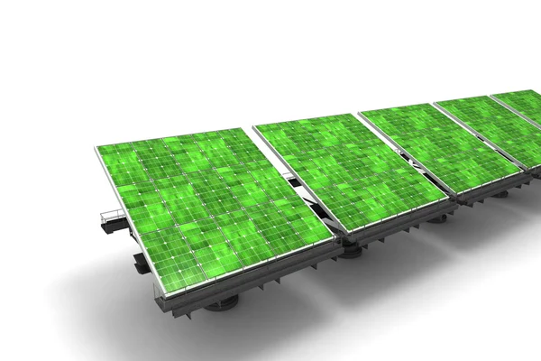 Zelená solární panely — Stock fotografie